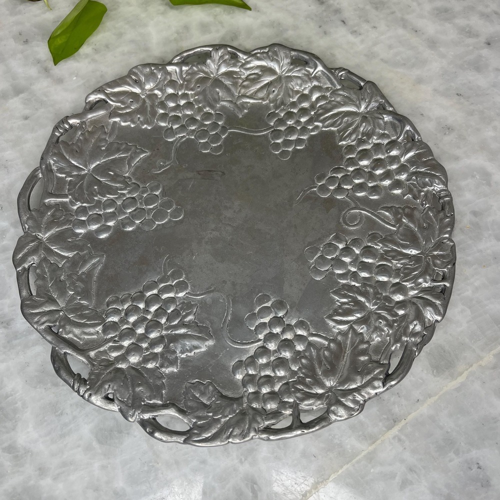 Vintage Arthur Court Round 12" Open Work Platter Charger Serving Tray 1995